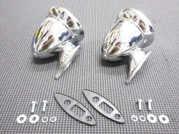 Bluebird 510 Bullet Type Chrome Plated Fender Mirror Set - Image 2