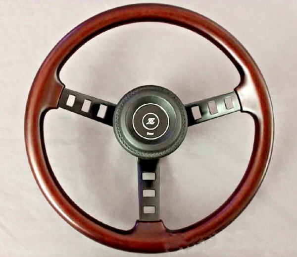 Replica Nissan Datsun Competition Wood Steering Wheel with "Z" Horn Pad